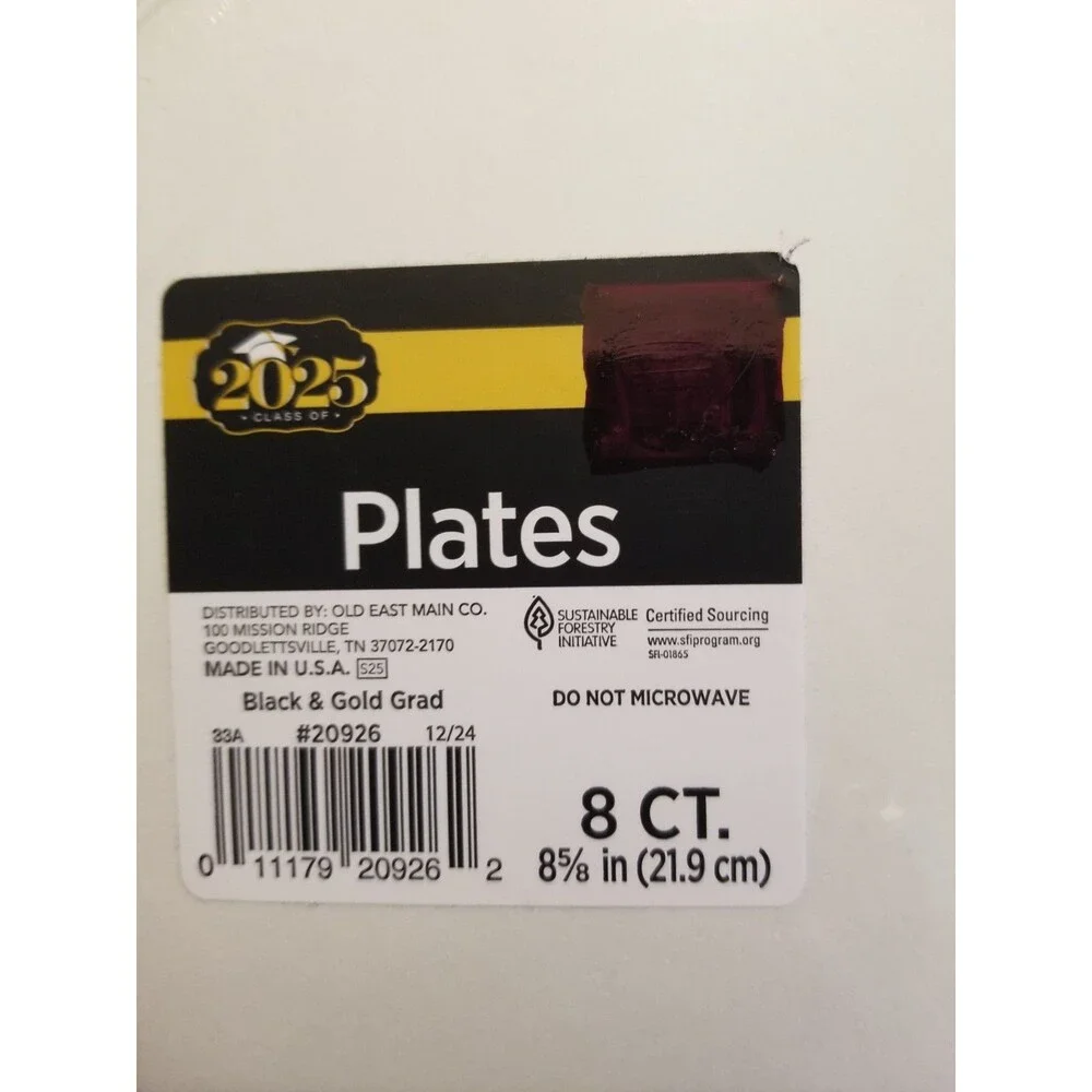 Congrats Graduation Party Plates Paper 2 Packs Total 16 Size 8 5/8